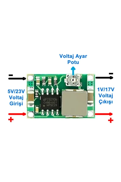 ROBİZ Mini-360 Voltaj Düşürücü Modül Güç Kaynağı Ayarlanabilir Voltaj Çıkışı 1V/ 17V Rc Uçak Araba - Resim 2