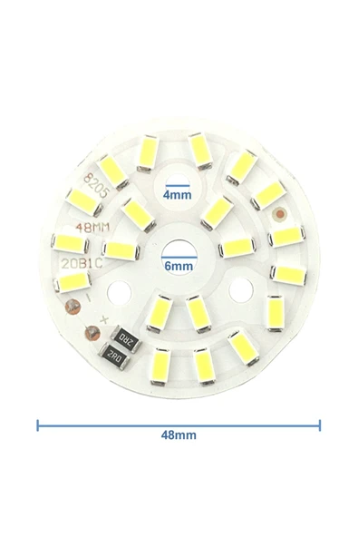 ROBİZ 5730 5v 10w 48mm Beyaz Led Modül Aluminyum Pcb 20 Led Lamba Aydınlatma Işık - Resim 4