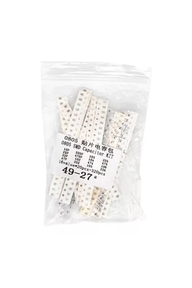 ROBİZ 0805 Smd Kapasitör Set 16 Tip 320 Parça  Yüzey Montaj Film Seramik 10pF 22pF 33pF 47pF 220pF 470pF - Resim 6
