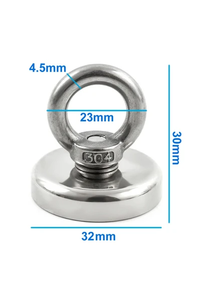 ROBİZ Knd32 Mıknatıs 36kg N52 Halka Askı Taşıyıcı Çekici Super Güçlü Neodyum Dolap Ofis Ev Hobi Oyuncak - 3