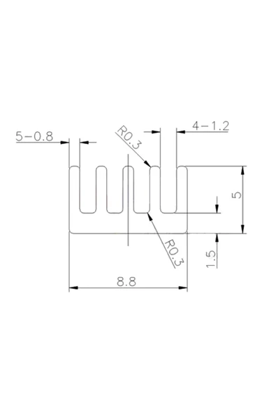 ROBİZ 8.8mm X 8.8mm X 5mm Alüminyum Metal Soğutucu Blok Radyatör Amfi Led Entegre Transistor Vga Ram - Resim 3