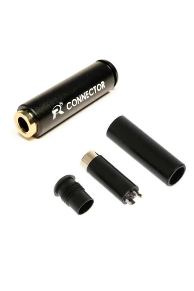 ROBİZ 3.5mm Dişi Ses Soket Kutusu 4 Tel Kutuplu Aluminyum Jack Altın Kaplama Stereo Kulaklık - 3