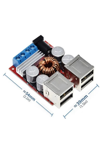 ROBİZ 35v To 5v 10a Voltaj Düşürücü 4 Port Usb Çıkış Soketi Android Ap
