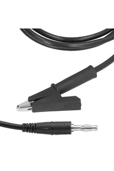 ROBİZ 12A Krokodil Banana Siyah Kablo 1 Metre Yüksek Akım Probu Multimetre Güç Kaynağı Test Araba Akü - Resim 6