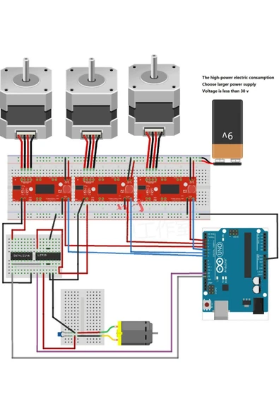 ROBA A3967 Easydriver Step Motor Sürücü Modül Dc 6-30v 0.75a Faz Akımı 2 Faz 4 Telli Step Motor Sürme - Resim 6