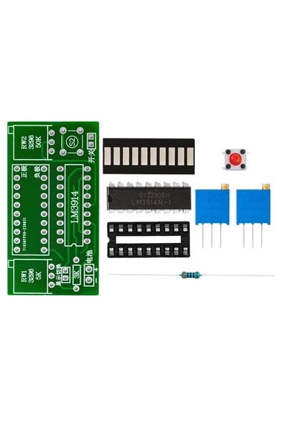 ROBİZ Demonte LM3914 10 Led 3.7V Lityum 12V Pil Kapasite Gösterge Modül DIY Led Elektronik Lehimleme - Resim 5