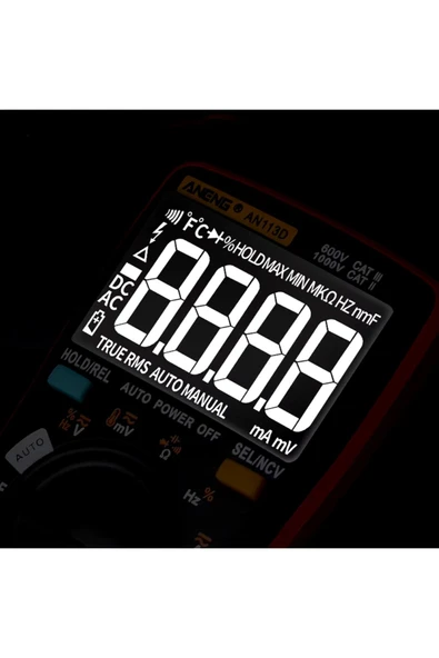 ROBİZ Aneng AN113D Dijital Multimetre Otomatik Algılama True-Rms NCV Voltmetre Ampermetre AC DC Voltaj Ak - Resim 4