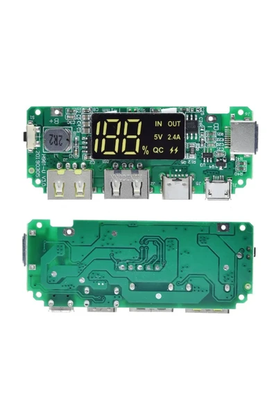 ARS Robotechnicals Powerbank Devresi Ekranlı 5V 2.4A Dual Usb Çıkış Type C Micro Usb Giriş Lityum Lion 18650 Pil Şarj - Resim 5