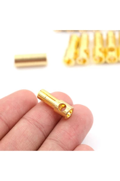 ROBİZ 5mm Altın Kaplama Banana Dişi Erkek Soket  60A Pil Batarya Lion Bullet Plug Kablo Konnektör Esc - 2