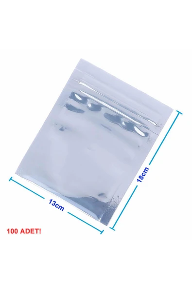ROBİZ Kilitli Antistatik Poşet 13x18cm 100 Adet Şeffaf Su Toz Geçirmez Koruyucu Esd Metalize Torba