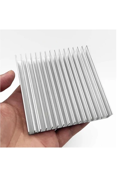 ROBİZ 10cm x 10cm x 1.8cm Alüminyum Metal Soğutucu Blok  Radyatör Amfi Led Entegre Transistor Vga Ram - Resim 2