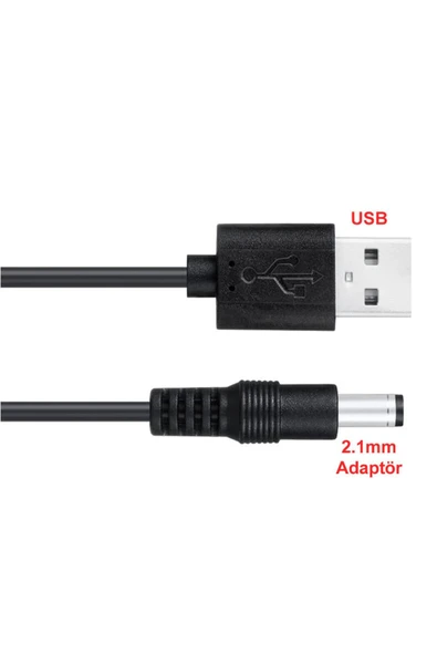 ROBİZ Usb 5v To 5.5x2.1mm Adaptör Çevirici Kablo 1.8 Metre Güç Kablosu Kamera Tablet Cep Telefonu - 3