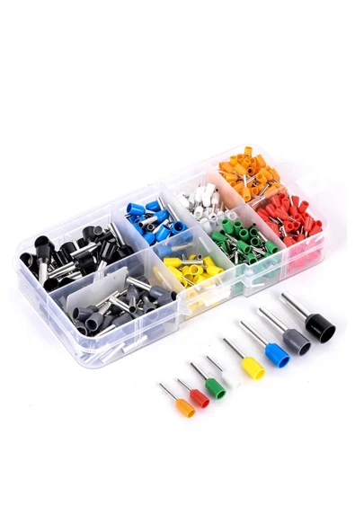 ROBİZ 400 Parça Izoleli Kablo Ucu Set Kutulu Yalıtımlı Tel Terminal Soketi Sıkmalı Pin Elektrik Teli - Resim 8
