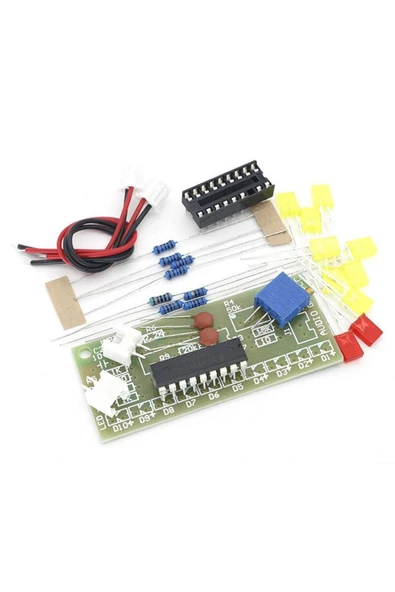 ROBİZ Demonte Lm3915 10 Led Vumetre Kit Dıy Led Elektronik Ses Müzik Seviye Işık Göstergesi Lehimleme - Resim 4