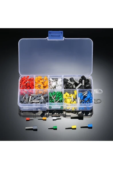 ROBİZ 400 Parça Izoleli Kablo Ucu Set Kutulu Yalıtımlı Tel Terminal Soketi Sıkmalı Pin Elektrik Teli ürün görseli