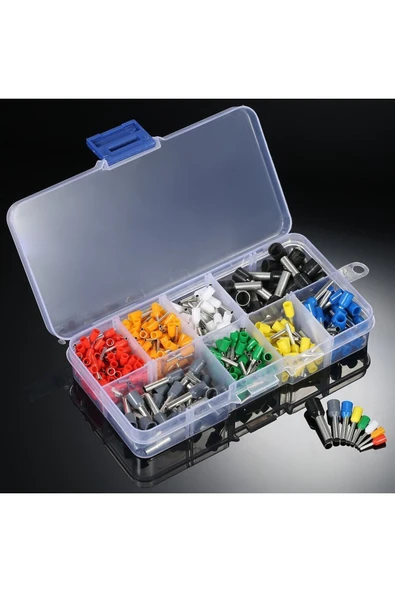 ROBİZ 400 Parça Izoleli Kablo Ucu Set Kutulu Yalıtımlı Tel Terminal Soketi Sıkmalı Pin Elektrik Teli - Resim 5