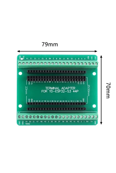 ROBİZ Esp32 Genişleme Kartı Klemens Soket  Esp32-s3 44 pin Hızlı Prototipleme Kolay Bağlantı 25.5mm 23mm - Resim 5