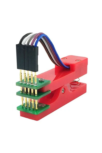 ROBİZ 5 Pin Programlama Aparatı 2.54mm Pogo Pin Yaylı Mandal Klips Seri Üretim Entegre Arm