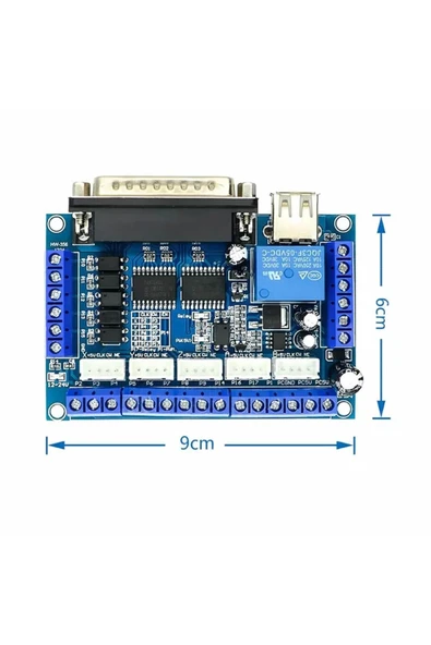 ROBİZ Mach3 5 Eksen Lpt Cnc Kontrol Kartı Step Motor Sürücü Paralel Port Kazıma - 1