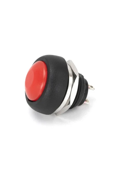 ROBİZ 12mm PBS-33B 2 Pin Push Buton Kırmızı ON OFF 1A 250V Mini Yuvarlak Su Geçirmez Anahtar - Resim 5