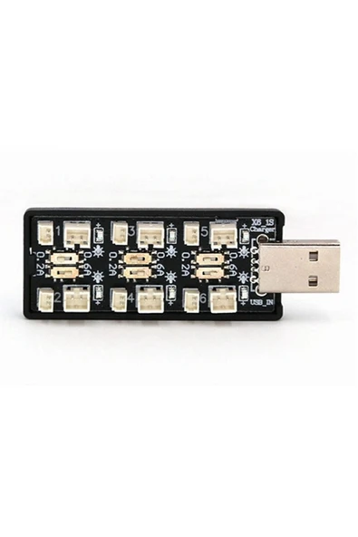 ROBİZ 6 Kanal Usb 3.7V Lityum Pil Şarj Kartı 0.6A / 0.2A 2mm ve 1.25mm Jst-Ph Soket RC Oyuncak Model