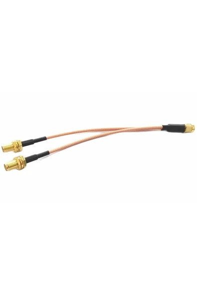 ROBİZ Y Tip RG316 15cm 1x Sma Erkek 2X Sma Dişi Kablo RF Uzatma Kablosu Altın Kaplama Soket 0-6GHz Wi-Fi - 4
