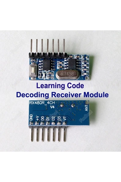 ROBA 4 Kanal 433mhz Rf Alıcı Verici Kit - 1527 Formatını Öğrenebilir Rx480 Tx118 - Resim 4