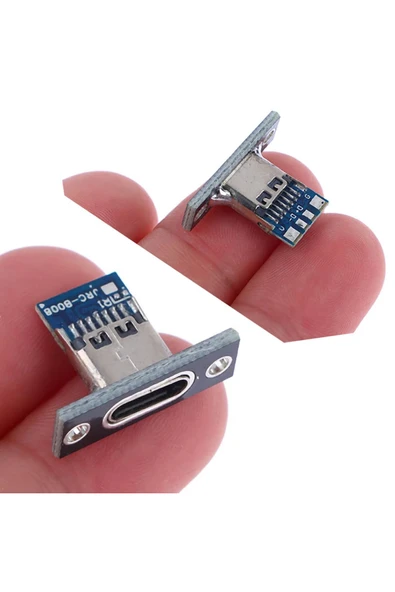 ROBİZ USB 3.1 Type C Panel Montaj Dişi Soket 4 Pin Smd Lehimlenebilir Padler Konnektör Telefon Şarj Board - Resim 2