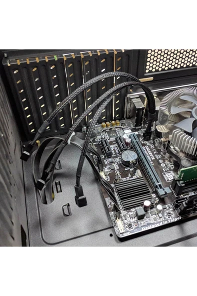 ROBİZ 1 to 3 Çoğaltıcı 25cm Fan Uzatma Kablosu Y Tip 4 Pin 3 Pin Bilgisayar Kasa Anakart Ekran Kartı - Resim 8