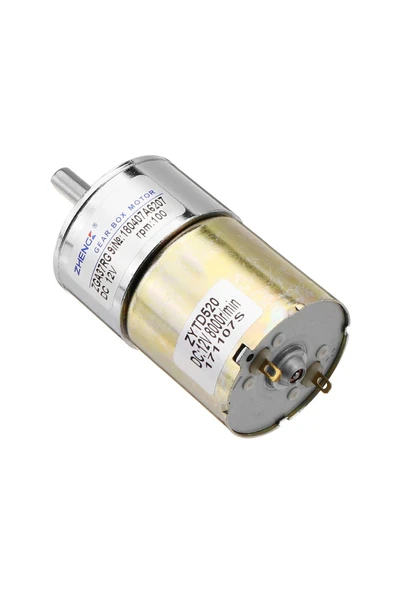 ROBİZ Zga37rg 12v 37mm 100rpm Redüktörlü Dc Motor Metal Dişli Yüksek Tork Kuvvet - Resim 5