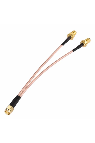 ROBİZ Y Tip RG316 15cm 1x Sma Erkek 2X Sma Dişi Kablo RF Uzatma Kablosu Altın Kaplama Soket 0-6GHz Wi-Fi - 6