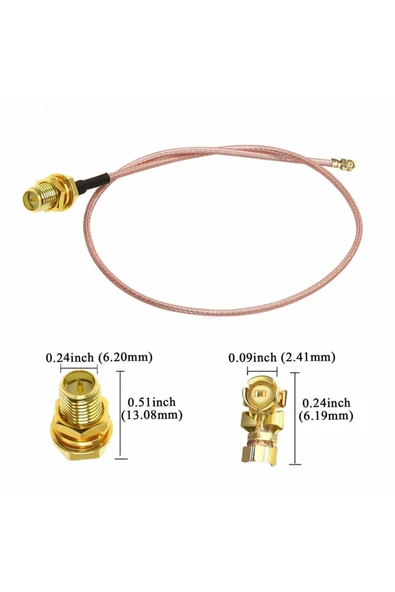 ARS Robotechnicals 30cm Rp Sma Dişi ( Erkek ) Ipex Mhf1 Rf Bağlantı Kablosu 0-6ghz Altın Kaplama Konnektör Koaksiyel - 5