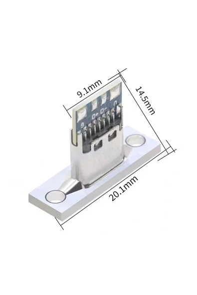 ROBİZ USB 3.1 Type C Panel Montaj Dişi Soket 4 Pin Smd Lehimlenebilir Padler Konnektör Telefon Şarj Board - Resim 8