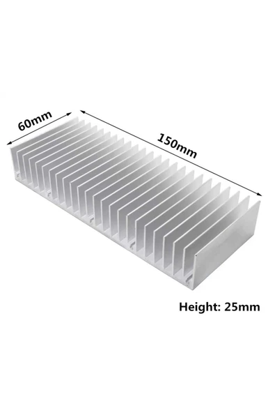 ROBİZ 15cm x 6cm x 2.5cm Alüminyum Metal Soğutucu Blok Radyatör Amfi Led Entegre Transistor Vga Ram Memory - Resim 8