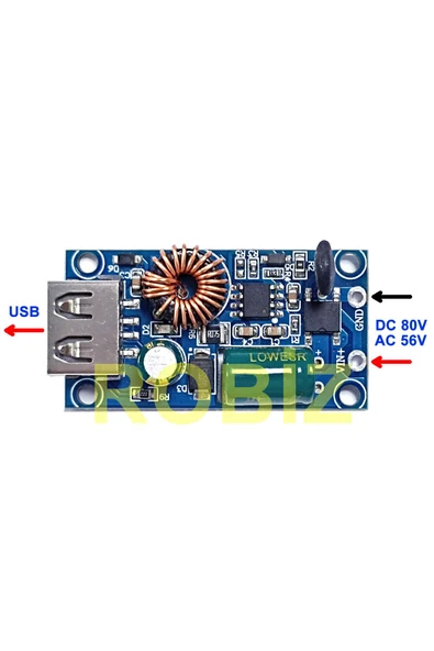 Alkatronik 80V to 5V 2A Usb Soket Güç Kaynağı Voltaj Düşürücü Güneş Enerjisi Elektrikli Bisiklet Araba Power M - Resim 5