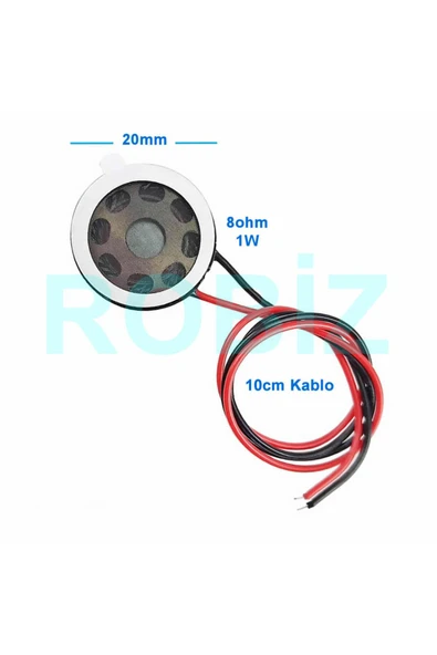 ROBİZ Hoparlör 1W 8ohm 20mm Yuvarlak 10cm Kablolu Mini 2cm Speaker Ses Müzik Amfi Ürün Müze Otomobil - 1
