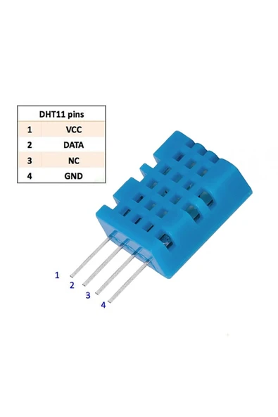 ROBİZ Dht11 Sıcaklık Ve Nem Ölçme Sensörü Klima Termostat Sayaç Medikal Endüstriyel Akıllı Ev Oda - Resim 4
