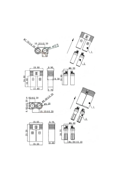 ROBİZ Ec5 Dişi Erkek Konnektör Çifti 5mm Altın Banana Tip 100a Rc Lipo Pil Batarya Akü Bağlantı Soketi - 8