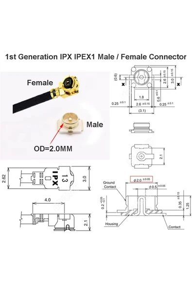 ROBİZ 15cm Ipex1 Erkek İpex1 Dişi RF Bağlantı Kablosu Altın Kaplama RF Anten Mhf1 UFL U.FL Mini PCIe - 3