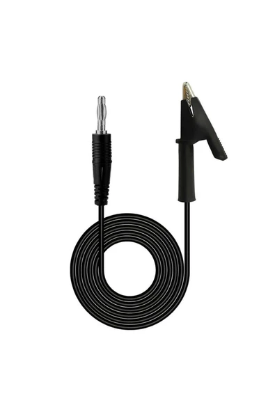 ROBİZ 12A Krokodil Banana Siyah Kablo 1 Metre Yüksek Akım Probu Multimetre Güç Kaynağı Test Araba Akü ürün görseli