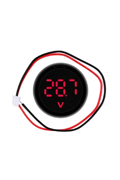 ROBİZ Voltmetre Dc 4-100v Led Dijital Ekran Dairesel - Kırmızı - Resim 3