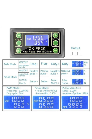 ROBİZ Panel Kutulu ZK-PP2K Kare Dalga Sinyal Jeneratörü Çift Modlu 1 kanallı 1Hz-150KHz PWM Pulse Frekansı - Resim 3