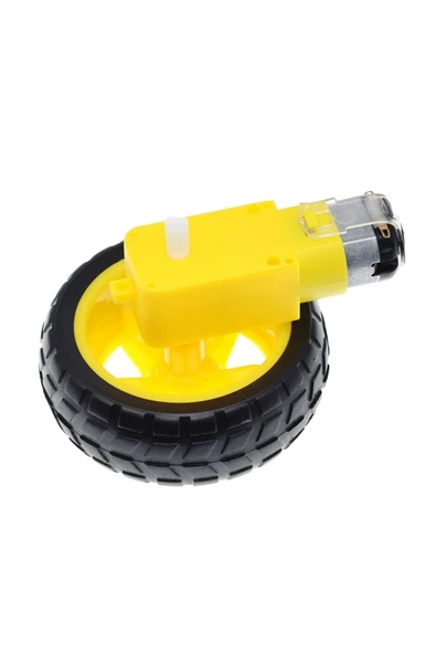 ROBİZ 200rpm Tt Motor Ve Tekerlek Seti Araba Robot Akılı Araç Oyuncak 250rpm Dc 3v-9v - Resim 4