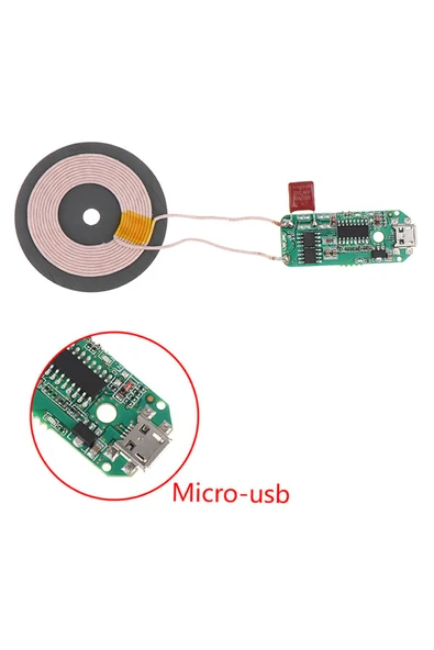 Alkatronik Kablosuz Şarj Modülü 10W 2A Mobil Akıllı Telefon Oyuncak Pil Şarj Transmiter Micro Usb - Resim 4