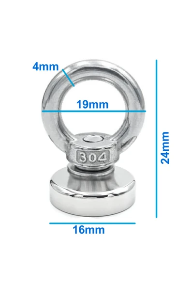 ROBİZ Knd16 Mıknatıs 8kg  N52 Halka Askı Taşıyıcı Çekici Super Güçlü Neodyum Dolap Ofis Ev Hobi Oyuncak - 3