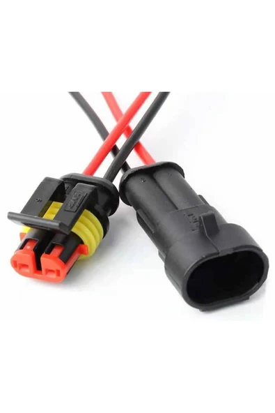 ROBİZ 2 Pin Kablolu Su Geçirmez Konnektör Çift IP65 200mm Kilitli Erkek Dişi Kolay Bağlantı Soketi - Resim 5