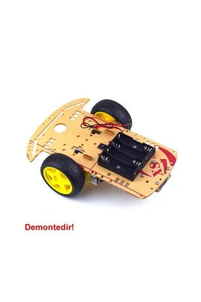 ARS Robotechnicals Demonte 2WD Akıllı Robot Araba Şasi Kiti  DIY Pleksi Tekerlek Motor Çizgi İzleyen Engelden Kaçma - Resim 7