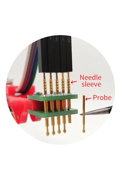 ROBİZ 5 Pin Programlama Aparatı 2.54mm Pogo Pin Yaylı Mandal Klips Seri Üretim Entegre Arm - 4