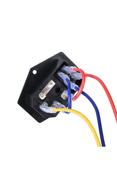 ROBİZ Kablolu 220V Erkek Power Soketi Sigorta Yuvalı ve Işıklı Açma Kapama Anahtarlı Kulaklıklı Montaj Tip - Resim 8