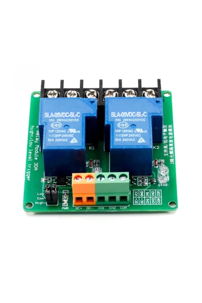 ARS Robotechnicals 5V 2 Kanal 220V 30A Röle Modül Yüksek Akım Güç Kontrol Anahtarı Opto İzolasyon Düşük/Yüksek Tetik ürün görseli